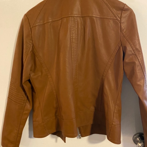 NWOT Brown Leather Guess Jacket - Picture 4 of 4